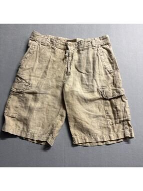 Rue Cargo Shorts Linen Utility Safari Tag 42 Fits Like 36 Beige Casual Y2K